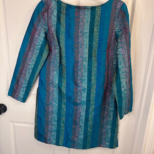 Women's Unbranded Silk Blouse, M, Teal Multi